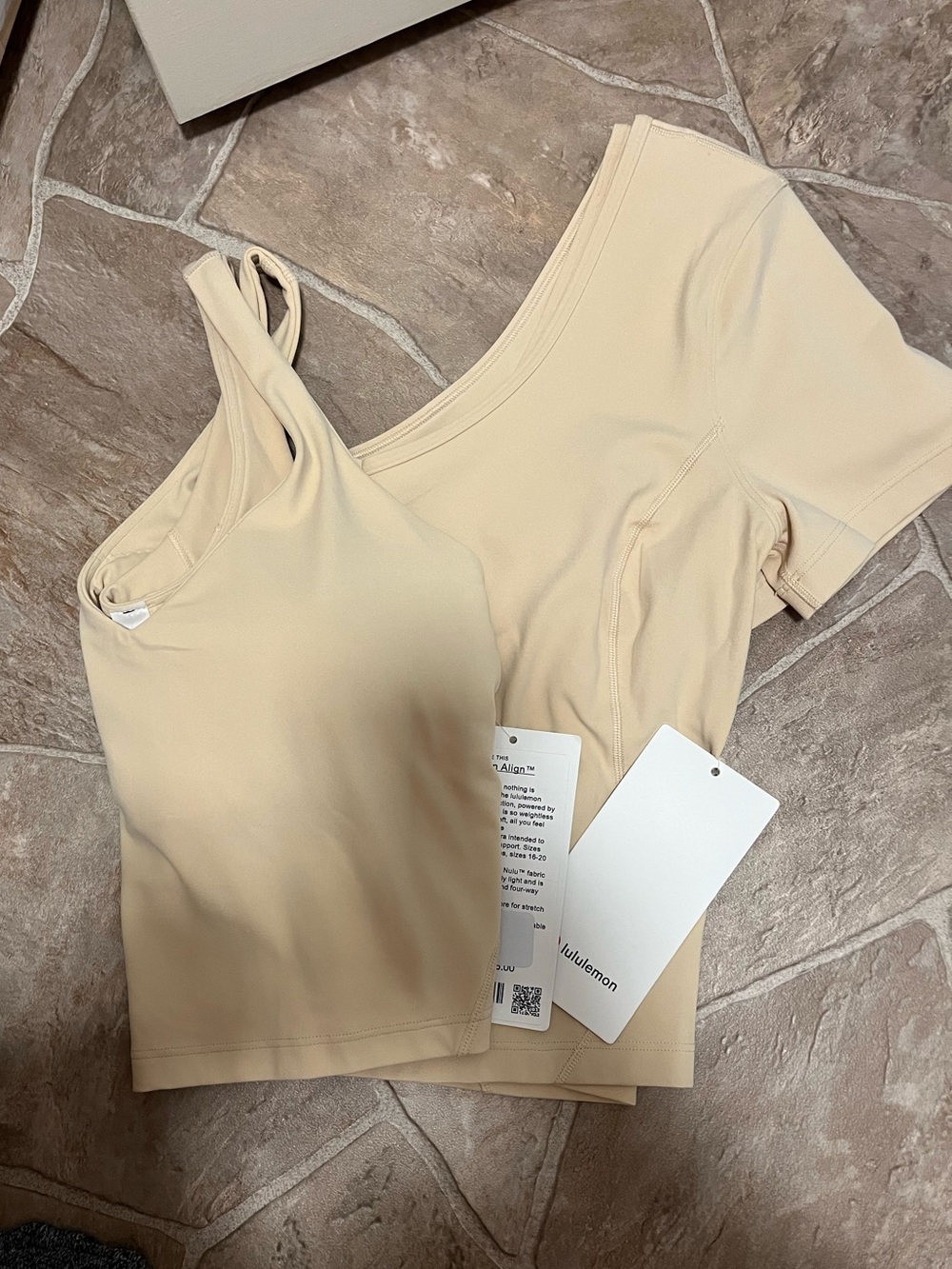 lululemon athletica Women's Align crop Tank and shirt in Light Beige bundle